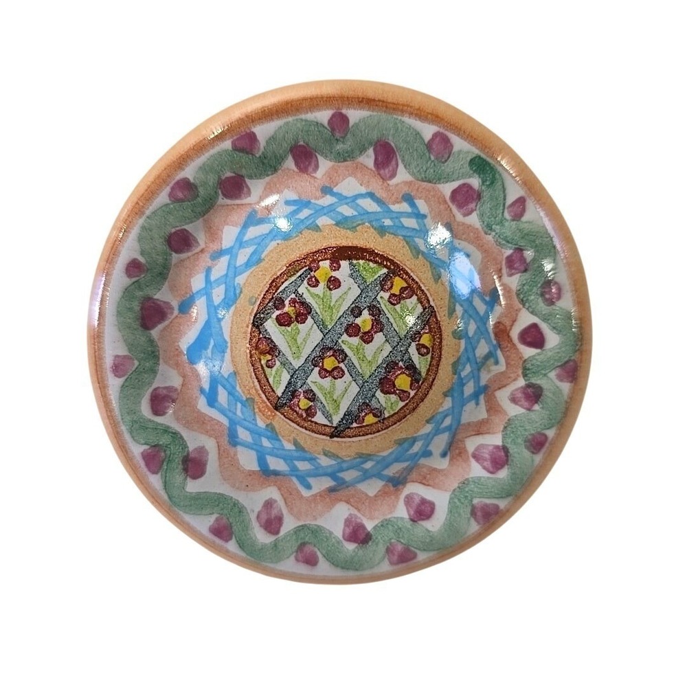 Mackenzie Childs Heather Round Ceramic Knob‎ 2.5" Drawer Cabinet Pull Pottery